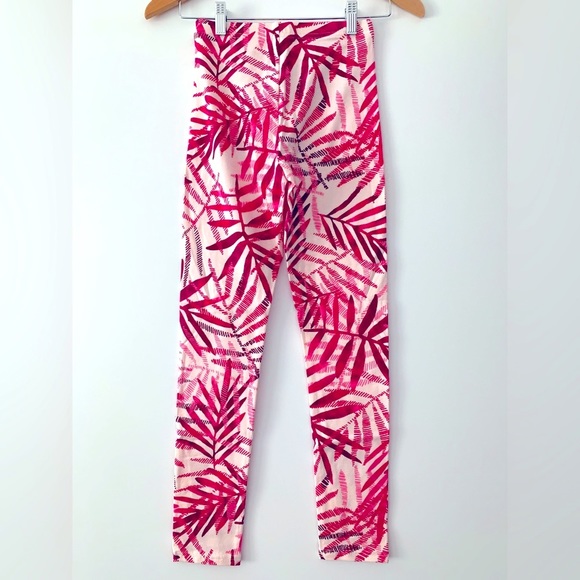 ***SOLD*** NWT! OLD NAVY pink + white palm LEGGINGS. Size XL (14) kids - Picture 2 of 5